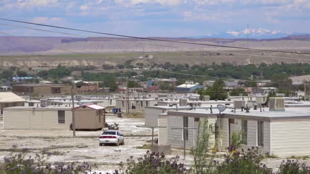 Basic Government Reservation Houses American Indian Natives Shiprock New Mexico — Stock Video