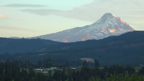 Sonnenuntergang Auf Dem Hood Der Nähe Von Hood River Oregon — Stockvideo