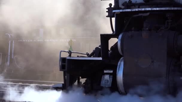 Baixo Ângulo Cumbres Toltec Estação Saída Trem Vapor — Vídeo de Stock