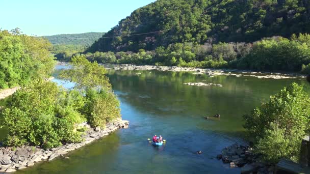 Batı Virginia Harper Ferry Deki Potomac Shenandoah Nehirlerinin Kesiştiği Yerde — Stok video