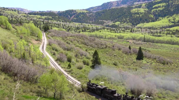 Colorado Circa 2010 Durango Silverton Wąski Wskaźnik Kolejowy Pociąg Parowy — Wideo stockowe