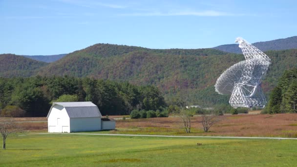 Flygfoto Från Radioteleskopet Green Bank Observatory West Virginia — Stockvideo