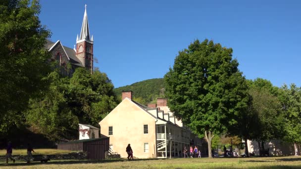 Estabelecendo Tiro Harpers Ferry West Virginia — Vídeo de Stock