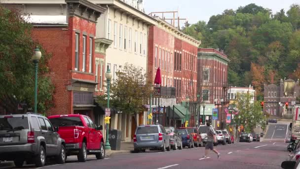 Estabelecendo Tiro Cidade Pequena América Atenas Ohio — Vídeo de Stock