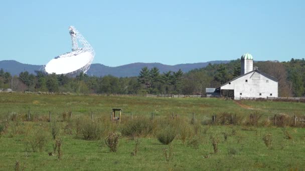 Aéreo Telescópio Rádio Observatório Banco Verde Virgínia Ocidental — Vídeo de Stock