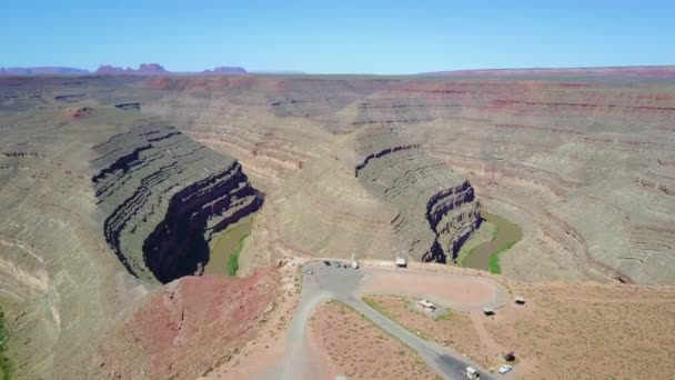 Vysoká Anténa Nad Řekou San Juan Goosenecks Utah — Stock video