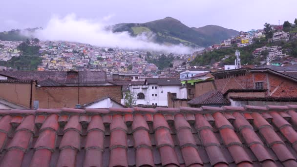 Ecuadori Quito Városának Tetőtéri Áttekintése — Stock videók