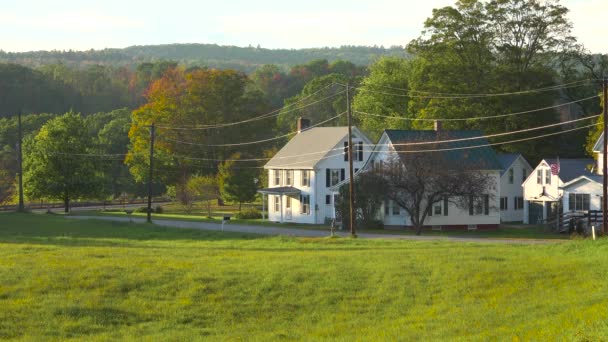 Una Pittoresca Scena Rurale Piccolo Villaggio Nel New England — Video Stock