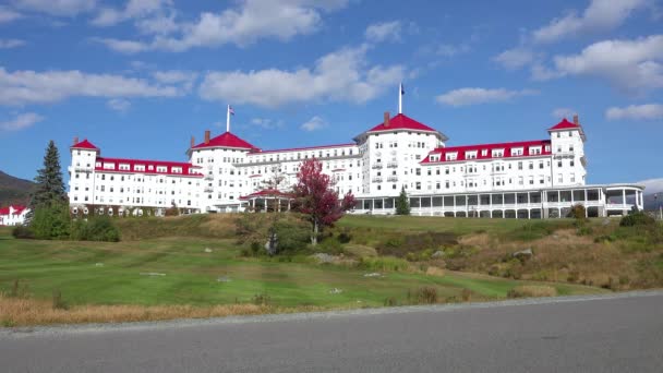 Устанавливаю Снимок Горы Курортная Гостиница Вашингтона Нью Гемпшире — стоковое видео