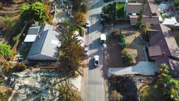 Vue Aérienne Toute Une Rue Maisons Flanc Colline Détruites Par — Video