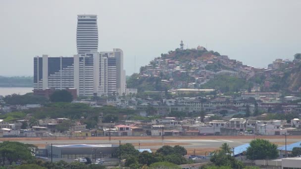 Oprichting Van Shot Van Stad Guayaquil Ecuador — Stockvideo