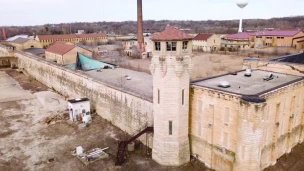 Aérien Prison Prison Abandonnée Joliet Site Historique Depuis Construction Dans — Video