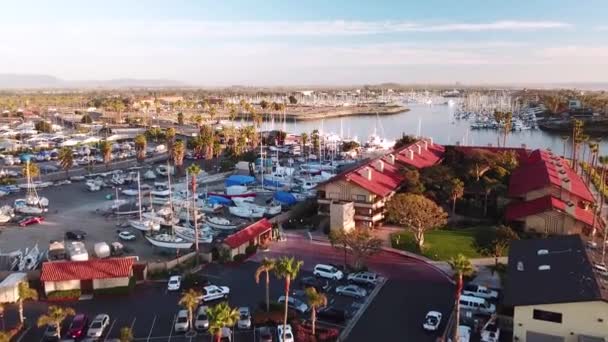 Aerial Suburban Southern California Sprawl Harbor Condos Ventura California — Video