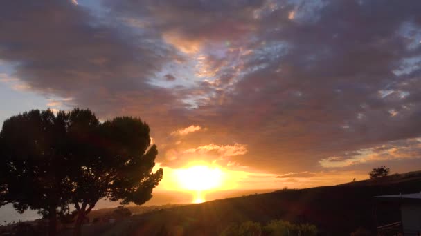 Beautiful Time Lapse Sunset Pacific Ocean Ventura California Hillside — Stock Video