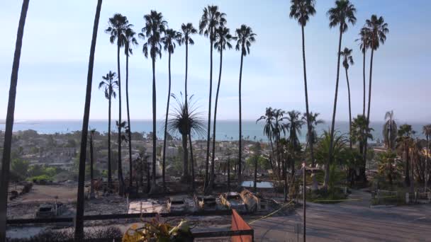 Zniszczone Szczątki Rozległego Kompleksu Apartamentowego Widokiem Miasto Ventura Pożarze 2017 — Wideo stockowe