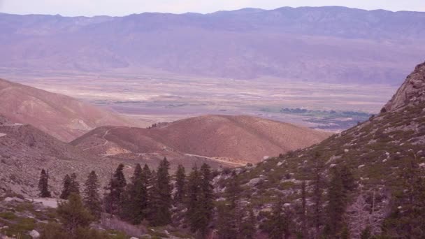 Vista Panorámica Del Valle Owens Las Montañas Del Este Sierra — Vídeos de Stock