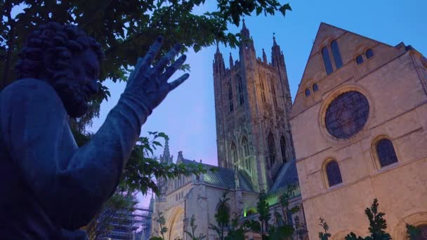 Hermosa Toma Del Atardecer Catedral Canterbury Kent Inglaterra — Vídeos de Stock