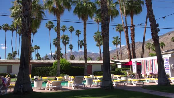 Mendirikan Sebuah Motel Retro Klasik Palm Springs Atau Los Angeles — Stok Video