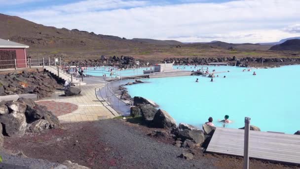 Création Une Station Thermale Publique Islande Près Myvatn Usage Rédactionnel — Video
