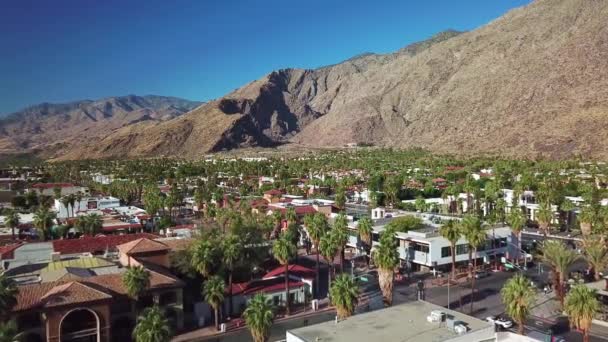 Drone Udara Membangun Tembakan Palm Springs California — Stok Video