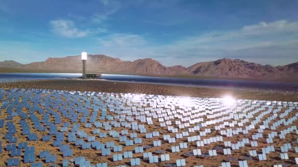 Droneantenne Boven Een Enorme Zonne Energiecentrale Primm Nevada — Stockvideo