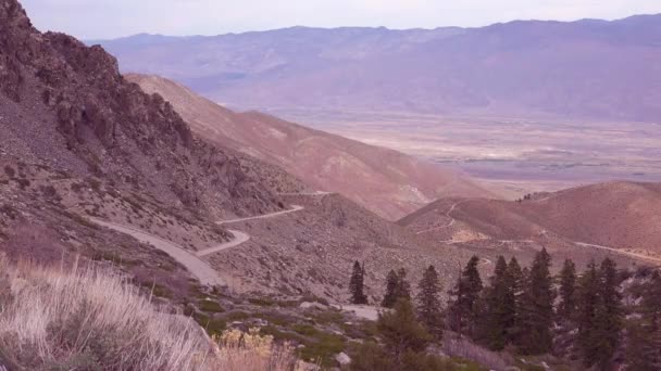 Etablera Skott Owens Valley Östra Sierra Nevada Bergen Kalifornien — Stockvideo