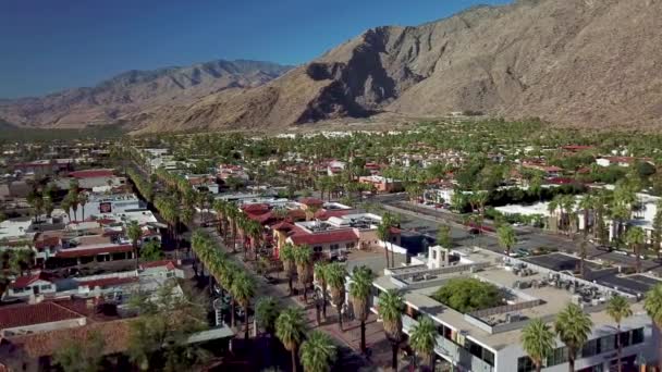 Drone Antenn Upprättande Skott Palm Springs Kalifornien — Stockvideo