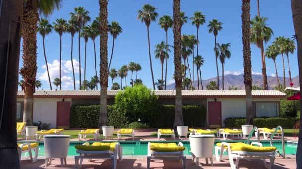 Einrichten Eines Klassischen Retro Motels Palm Springs Oder Los Angeles — Stockvideo