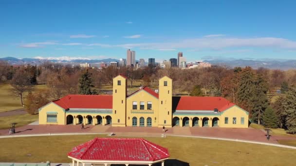 Bra Antenn Centrum Denver Colorado Skyline Från Stor Sjö City — Stockvideo