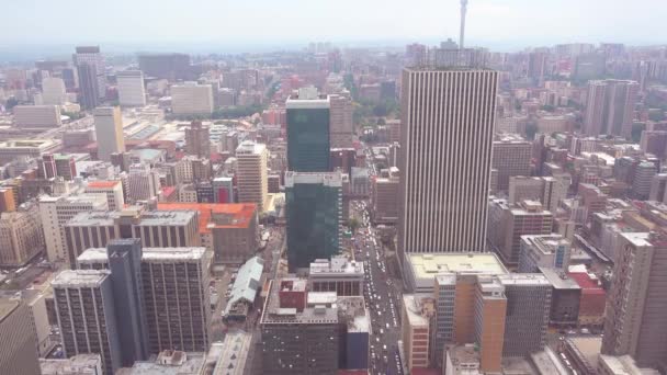 Dobrý Vysoký Úhel Vzniku Záběr Johannesburg Jižní Afrika Centru Obchodní — Stock video