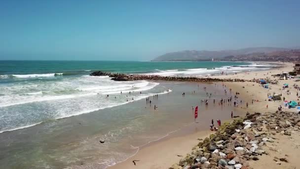 Aerea Una Scena Spiaggia Della California Meridionale Durante Estate — Video Stock