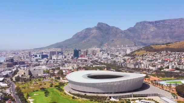 Dobrý Letecký Záběr Město Kapské Město Jižní Africe Capetown Stadionu — Stock video