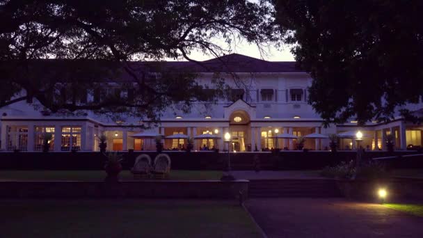 Elegante Luxuoso Victoria Falls Hotel Noite Zimbawbwe — Vídeo de Stock