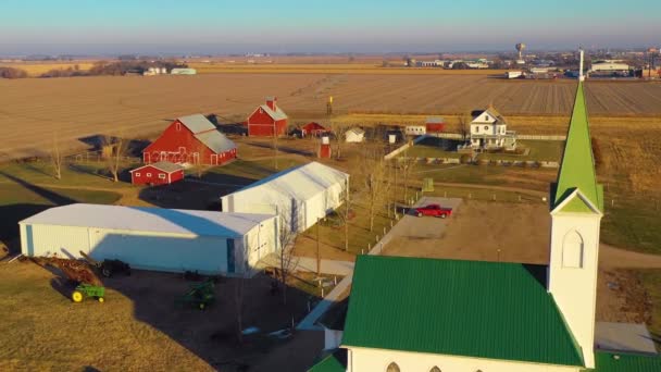 Orta Batı Amerika York Nebraska Daki Klasik Bir Çiftlik Çiftliği — Stok video