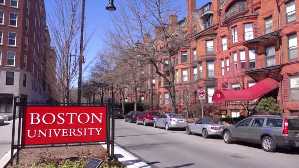 Oprichting Van Shot Van Boston University Boston Massachusetts — Stockvideo