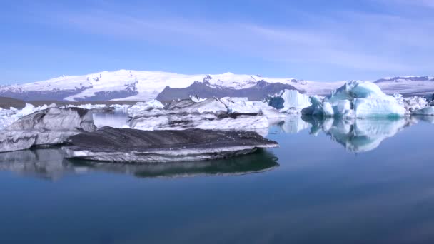 Isberg Det Frusna Arktis Jokulsarlon Glaciärlagun Island Tyder Global Uppvärmning — Stockvideo