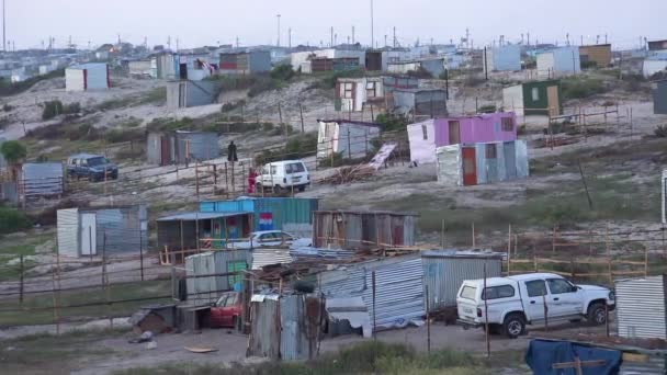 Добре Облаштовані Постріли Величезних Сільських Містечок Південної Африки Бляшаними Хатинами — стокове відео