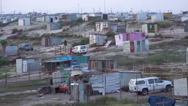 Good Establishing Shot Vast Rural Townships South Africa Tin Huts — Stock Video