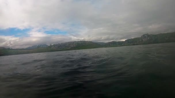Immersioni Subacquee Riprese Snorkeling Dopo Fessura Media Cresta Atlantica Thingvellir — Video Stock