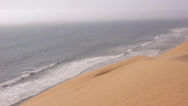 Starke Winde Wehen Über Die Erstaunlichen Sanddünen Der Namib Wüste — Stockvideo