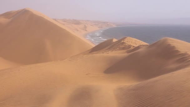 Namibya Nın Skelet Sahili Boyunca Namib Çölü Nün Inanılmaz Kum — Stok video