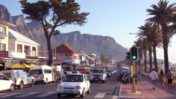 Good Establishing Shot Road Camps Bay Cape Town South Africa — Stock Video