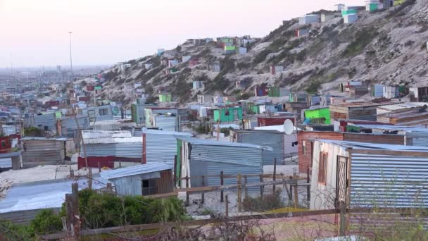 Good Establishing Shot Vast Rural Townships South Africa Tin Huts — Stock Video