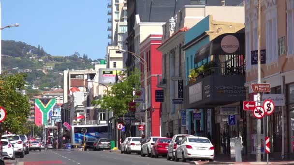 Pengambilan Gambar Pusat Kota Cape Town Afrika Selatan Dengan Bangunan — Stok Video