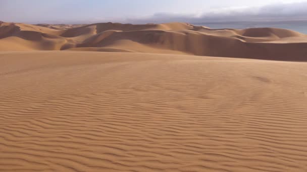 在纳米比亚骷髅海岸的纳米布沙漠上 你可以看到令人惊叹的沙丘 — 图库视频影像