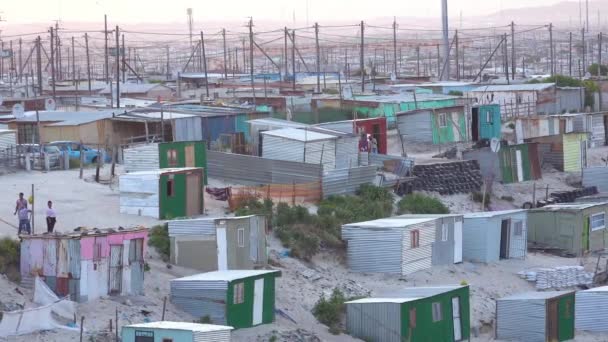 Good Establishing Shot Vast Rural Townships South Africa Tin Huts — Stock Video