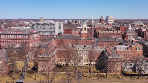 Excelente Antena Sobre Campus Universidade Harvard Kennedy School — Vídeo de Stock