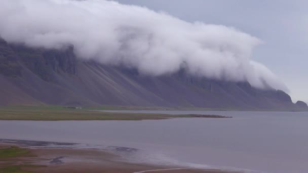 Fantastisk Tid Lapse Skott Anmärkningsvärda Vackra Fjordar Island Med Moln — Stockvideo