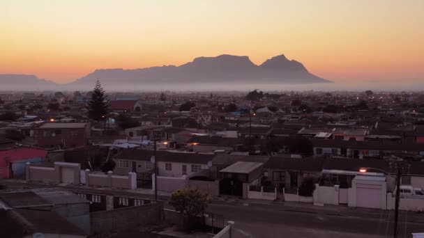 Spectacular Aerial Township South Africa Vast Poverty Ramshackle Huts Night — Stock Video