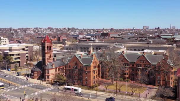 Повітряний Простір Над Університетським Кампусом Гарвардського Університету Гарвардською Юридичною Школою — стокове відео